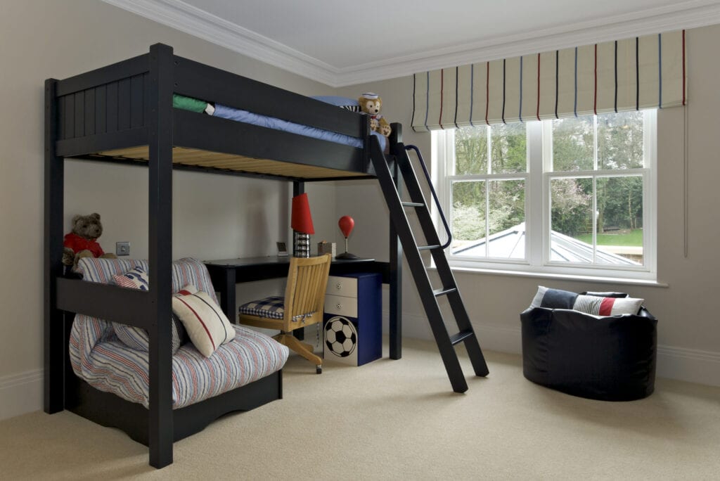 boys room with bunk beds