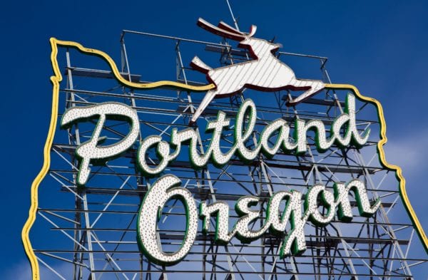 Portland Oregon sign close up