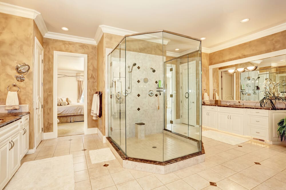 Shower in center of bathroom