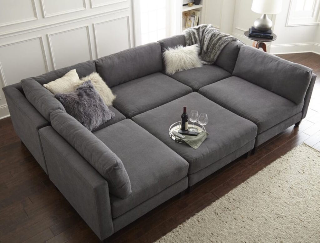 leather sectional pit sofa
