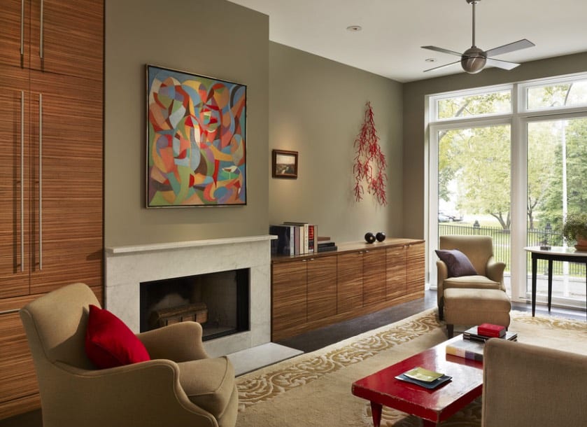 olive walls living room