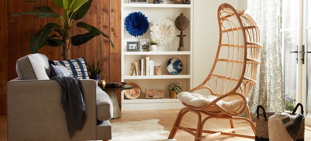 modern rattan living room chair